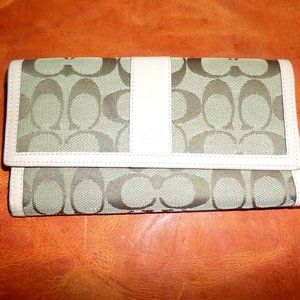 Coach Monogram natural genuine leather wallet